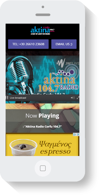 Live Streaming solution for Aktina Radio Corfu 104.7